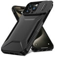 thumbnail image 1 of for iPhone 16 Pro Case with Built-in Camera Lens Slide Cover, Heavy-Duty Shockproof Rugged Case Heavy Duty Bumper Shockproof Phone Cover for iPhone 16 Pro,Black, 1 of 7