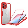 thumbnail image 1 of for iPhone 16 Pro Case with Built-in Screen Protector, Clear Shockproof Slim Full Body Protection Soft TPU Bumper Dual Layer Rugged Case Cover for iPhone 16 Pro, Red, 1 of 8