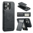 thumbnail image 1 of for iPhone 16 Pro Case [Compatible with MagSafe] with Removable Card Holder Magsafe case Wallet 2 in 1 Detachable Back Cards Slot Premium PU Leather Magnetic Car Holder Mount case, Black, 1 of 10