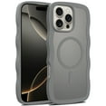 thumbnail image 1 of for iPhone 16 Pro Case Compatible with MagSafe, Wave Texture Frame Ultra Slim Back Cover, TPU+PC Hybrid Anti-Scratch Shockproof Protective Case, Lightweight & Anti-Fingerprint, Gray, 1 of 6