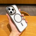 thumbnail image 1 of for iPhone 16 Pro Case, Compatible with Magsafe, Luxury Anti-Scratch Phone Case Magnetic Clear, Thin Slim Hard Shell Plastic & Shockproof Silicone Bumper for iPhone 16 Pro, Gray, 1 of 8