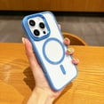 thumbnail image 1 of for iPhone 16 Pro Case, Compatible with Magsafe, Luxury Anti-Scratch Phone Case Magnetic Clear, Thin Slim Hard Shell Plastic & Shockproof Silicone Bumper for iPhone 16 Pro, Skyblue, 1 of 8
