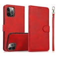 thumbnail image 1 of for iPhone 16 Pro Case Detachable Magnetic Wallet Case with Card Holder, 2 in 1 PU Leather Flip Folio Case with Kickstand Wrist Strap Shockproof Protective Phone Case Cover for iPhone 16 Pro, Red, 1 of 8