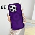 thumbnail image 1 of for iPhone 16 Pro Case, Fashionable Curly Wave Frame Hard Translucent Back Cover for Women Men, Compatible with Mag-Safe, TPU Bumper Drop Proof Phone Case for iPhone 16 Pro, Purple, 1 of 10