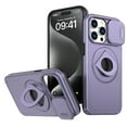 thumbnail image 1 of for iPhone 16 Pro Case, Frosted PC Compatible with MagSafe Built-in 360 Rotatable Invisible Kickstand Sliding Window Camera Cover Military Grade Protection Case for iPhone 16 Pro, Purple, 1 of 6