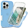 thumbnail image 1 of for iPhone 16 Pro Case, Full-Body Sturdy Shockproof Clear Case with HD Screen Protector Shock Resistant Hybrid Transparent TPU Bumper Protective Cover for iPhone 16 Pro, Blue, 1 of 6