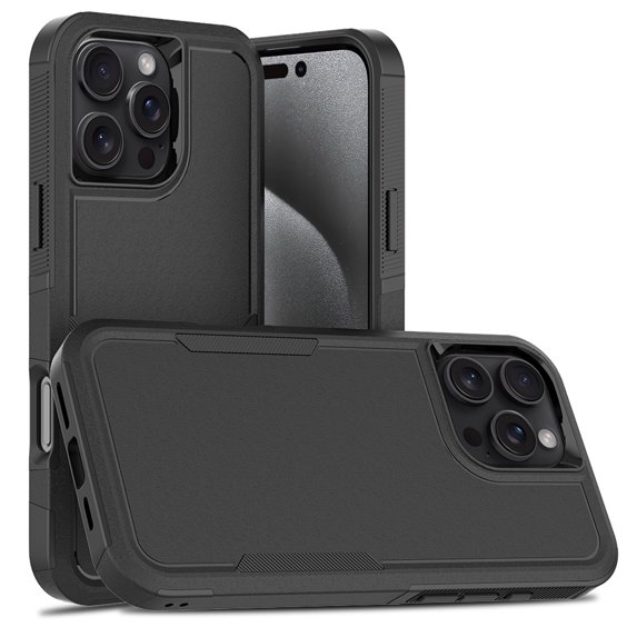 for iPhone 16 Pro Case,Heavy Duty Drop Protection Edge Raised Rugged Shockproof/Drop Proof/Dust Proof Military Protective Tough Durable Cell Phone Cover for Men Women for iPhone 16 Pro,Black