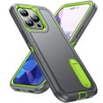 thumbnail image 1 of for iPhone 16 Pro Case Kickstand Durable 3-Layer Military Grade Protective Case Cover Hybrid Silicone Heavy Duty Rugged Shockproof Screen Lip Raised Protection for iPhone 16 Pro Phone Case,
Gray+Green, 1 of 8
