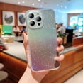 thumbnail image 1 of for iPhone 16 Pro Case, Luxury Glitter Paper Sparkle Transparent Colorful Gradient TPU Skin Cover Drop Protection Shockproof Back Case Cover for iPhone 16 Pro, Purple, 1 of 10