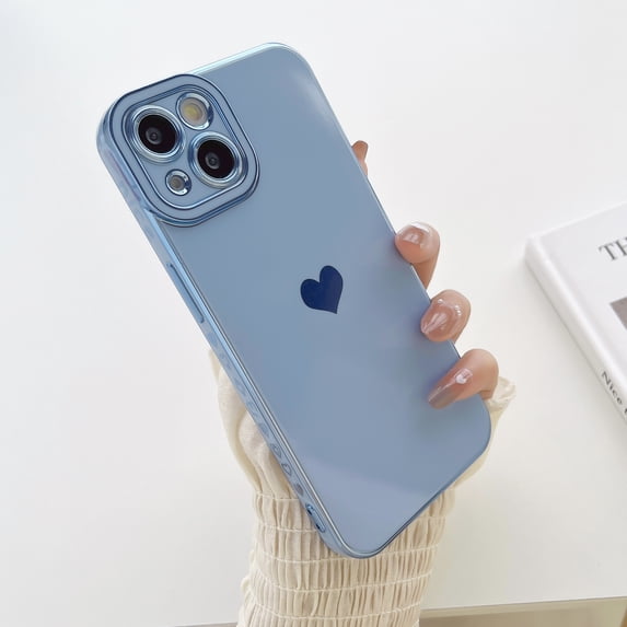 for iPhone 16 Pro Case Luxury for Women Girls Cute Love Heart Pattern Plating Shockproof Raised Full Camera Lens Protection Cover Anti-Scratch Phone Case for iPhone 16 Pro,Blue