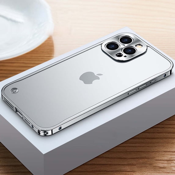 for iPhone 16 Pro Case Matte Translucent , Metal Camera Protection Frame, Anti-Fingerprint Frosted Hard Plastic & Metal Bumper, Slim Thin Smooth Shockproof Anti-fall Phone Cover,Silver