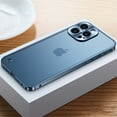 thumbnail image 1 of for iPhone 16 Pro Case Matte Translucent , Metal Camera Protection Frame, Anti-Fingerprint Frosted Hard Plastic & Metal Bumper, Slim Thin Smooth Shockproof Anti-fall Phone Cover,Blue, 1 of 10