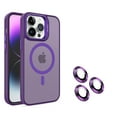 thumbnail image 1 of for iPhone 16 Pro Case with Metal Kickstand & Lens Protector, [Compatible with MagSafe] [Slim&Lightweight] [Anti-Fingerprint] Shockproof Soft TPU Frame Hard PC Translucent Case, Darkpurple, 1 of 10