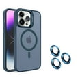 thumbnail image 1 of for iPhone 16 Pro Case with Metal Kickstand & Lens Protector, [Compatible with MagSafe] [Slim&Lightweight] [Anti-Fingerprint] Shockproof Soft TPU Frame Hard PC Translucent Case, Darkblue, 1 of 10