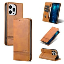 For iPhone 16 Pro Case, Premium Magnetic PU Leather Wallet Case Flip Cover with [RFID Blocking][Card Holder][Stand Function] Shockproof Full body for iPhone 16 Pro,Yellow