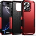 thumbnail image 1 of for iPhone 16 Pro Case, [Shockproof] Military Grade Proof Protection [Dropproof] Rugged Protective Heavy Duty Phone Case Cover for iPhone 16 Pro (Red), 1 of 7