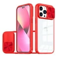 thumbnail image 1 of for iPhone 16 Pro Case, Shockproof Rugged iPhone 16 Pro Phone Case, with Sliding Camera Cover, Drop Protection Crystal Clear Back Case Clear for iPhone 16 Pro,Red, 1 of 6