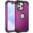thumbnail image 1 of for iPhone 16 Pro Case, Slim Dual Layer 3 in 1 Heavy Duty Protection Hybrid Hard PC Soft Silicone Rugged Bumper Anti Slip Full-Body Protective Cases for iPhone 16 Pro, Purple, 1 of 9