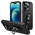 thumbnail image 1 of for iPhone 16 Pro Case, Slim Fit Military Grade Drop Tested Dual Layer Shockproof Case with 360 Ring Holder Kickstand Protective Rugged Car Magnetic Non-Slip Phone Case,Black, 1 of 11