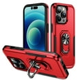 thumbnail image 1 of for iPhone 16 Pro Case, Slim Fit Military Grade Drop Tested Dual Layer Shockproof Case with 360 Ring Holder Kickstand Protective Rugged Car Magnetic Non-Slip Phone Case,Red+Black, 1 of 11
