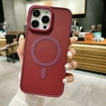 thumbnail image 1 of for iPhone 16 Pro Case, Slim Magnetic MagSafe Cover Support Wireless Charging, Shockproof Protective Non-Yellowing Anti-Scratch Translucent Matte Phone Case for iPhone 16 Pro, Red, 1 of 9