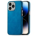 thumbnail image 1 of for iPhone 16 Pro Case, Soft TPU and PU Leather Cover Case, Business Anti-Vibration Anti-Slip Ultralight Luxury Vintage Phone Case Cover for iPhone 16 Pro for Men Women, Blue, 1 of 11