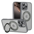 thumbnail image 1 of for iPhone 16 Pro Case with Stand, Compatible with MagSafe, Translucent Back, Magnetic Ring Holder & Protective Bumpers, Non-Yellowing Case with Camera Control Capture Button - Gray, 1 of 13