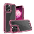 thumbnail image 1 of for iPhone 16 Pro Case, Support Wireless Charging, Crystal Clear Case Protective Shockproof Bumpers, Not Yellowing Slim Cover for Men Women Hybrid 2 in 1 Military Drop Protection Case,Hotpink, 1 of 6