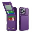 thumbnail image 1 of for iPhone 16 Pro Case Wallet Credit Card Holder, Back Pocket Slot Flip Stand Phone Cover Premium PU Leather TPU Bumper Anti-Scratch Protective Rugged Shell for iPhone 16 Pro, Purple, 1 of 9