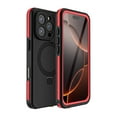thumbnail image 1 of for iPhone 16 Pro Case Waterproof, Built in Screen Protector Dropproof Dustproof Shockproof Full Body Protective Rugged Compatible with Magsafe Ring Kickstand Heavy Duty Phone Case, Red, 1 of 9