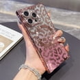 thumbnail image 1 of for iPhone 16 Pro Case for Women, Leopard Print Magnetic Back with Gradient Glitter, TPU Electroplated Shockproof Cover, with Lens Protector, Lightweight Anti-Scratch Phone Case, Pink, 1 of 8