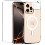Inu,  Waterproof, Slim, Crystal Clear Case with MagSafe, Screen and Camera Protector for iPhone 16 Pro