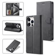 thumbnail image 1 of for iPhone 16 Pro Flip Wallet Case, Classic Card Slots Kickstand Strong Magnetic Premium PU Leather Drop Protective Shockproof Phone Case for iPhone 16 Pro, Black, 1 of 7