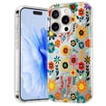 thumbnail image 1 of for iPhone 16 Pro Flower Case, Luxury Floral Pattern Clear Shockproof [Hard PC Back Soft TPU Edge] Ultra Slim Anti-Scratch Phone Cover for Girls Women iPhone 16 Pro, D, 1 of 5