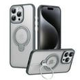 thumbnail image 1 of for iPhone 16 Pro Frosted Clear Case with Magnetic Stand, [Compatible with MagSafe] [Invisible Ring Holder] Soft TPU Frame Shockproof Protection Cover for iPhone 16 Pro Phone Case, Gray, 1 of 7