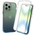 thumbnail image 1 of for iPhone 16 Pro Gradient Clear Case with Built-in Screen Protector, Crystal Clear Not Yellowing Case for iPhone 16 Pro, Scratch Resistant Military Grade Shockproof Phone Cover, Blue, 1 of 6