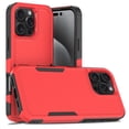 thumbnail image 1 of for iPhone 16 Pro Heavy Duty Case,Stylish 2 in 1 Military Grade Armor PC+TPU Silicone Hybrid Rugged Shockproof Glossy Grip Edge Protective Anti-Scratch Back Phone Cover,Red, 1 of 5