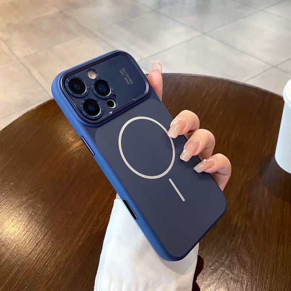 for iPhone 16 Pro Magnetic Case, Compatible with MagSafe, Luxury TPU+PC Slim Anti-Scratch Shockproof Non-Slip Lightweight Support Wireless Charging Phone Case for iPhone 16 Pro, Darkblue