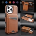 thumbnail image 1 of For iPhone 16 Pro Magnetic Detachable Wallet Case,With Kickstand,Compatible With Magsafe,With Card Slots Flip PU Leather Protective Shockproof Anti-fall Thin Fit Phone Case,Brown, 1 of 10