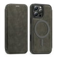 thumbnail image 1 of For iPhone 16 Pro Magnetic Phone Case,Compatible with Mag-safe,Built-in RFID Blocking Card Slots,Premium PU Leather Flip Shockproof Anti-fall Rugged Thin Fit Phone Case,Gray, 1 of 9