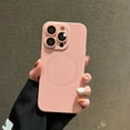 thumbnail image 1 of for iPhone 16 Pro Magnetic Soft Case, Compatible with MagSafe, with Lens Protector Liquid Silicone Shockproof Protective Lightweight Men Women Phone Case Cover for iPhone 16 Pro, Pink, 1 of 11