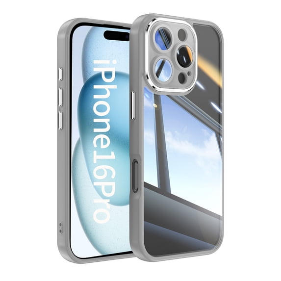 for iPhone 16 Pro Max Anti-Scratch Back Case, Luxury Clear Back Shockproof Drop Protective Ultra Slim Lightweight Anti-Yellowing Anti-Scratch Phone Case Cover for iPhone 16 Pro Max, Gray