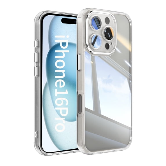 for iPhone 16 Pro Max Anti-Scratch Back Case, Luxury Clear Back Shockproof Drop Protective Ultra Slim Lightweight Anti-Yellowing Anti-Scratch Phone Case Cover for iPhone 16 Pro Max, White