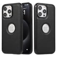 thumbnail image 1 of for iPhone 16 Pro Max Back Case, Classic Premium PU Leather Drop Protective Ultra Slim Shockproof Anti-Scratch Anti-scratch Phone Case Hard Back Cover for iPhone 16 Pro Max, Black, 1 of 7