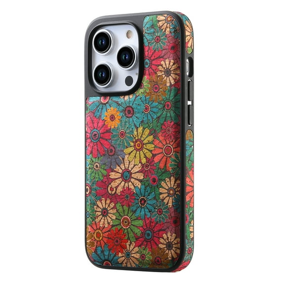 for iPhone 16 Pro Max Back Case, PU Leather Vintage Flower Pattern for Girls Lightweight Drop Protective Ultra Slim Support Magnetic Car Mount Magsafe Case Cover for iPhone 16 Pro Max, Green