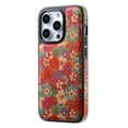 thumbnail image 1 of for iPhone 16 Pro Max Back Case, PU Leather Vintage Flower Pattern for Girls Lightweight Drop Protective Ultra Slim Support Magnetic Car Mount Magsafe Case Cover for iPhone 16 Pro Max, Red, 1 of 5