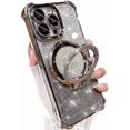 thumbnail image 1 of for iPhone 16 Pro Max Bling Kickstand Case, Girls Woman Glitter Floating Liquid Ring Holder with Camera Lens Protector Soft Cute Stand Shockproof Phone Cover for iPhone 16 Pro Max (Silver), 1 of 11
