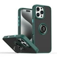 thumbnail image 1 of for iPhone 16 Pro Max Case with 360° Ring Holder, Shockproof Slim iPhone 16 Pro Max Phone Case with Kickstand [Magnet Support Car Mount] Women Men Non-Slip Protective Cover Case,Darkgreen, 1 of 7