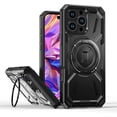 thumbnail image 1 of for iPhone 16 Pro Max  Case with 360° Ring Kickstand, Dual Layer Military Grade Heavy Duty Shockproof Protection Rugged Phone Case Cover for Apple iPhone 16 Pro Max. SHJ-Black, 1 of 6