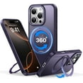 for iPhone 16 Pro Max Case with 360° Rotatable Ring Stand, Raised